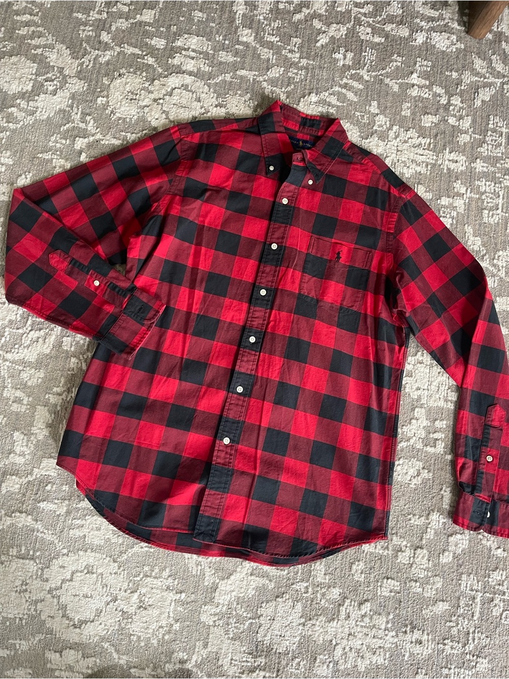 Polo by Ralph Lauren Red and Black Plaid Button-Down Shirt